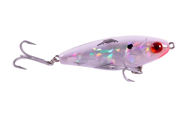 Picture of Mirrolure Mirrodine XL Broken Glass Suspending Twitchbait, 3 1/8", 9/16 Oz.,  White Back And Belly/Silver Broken Glass Suspending Twitchbait,