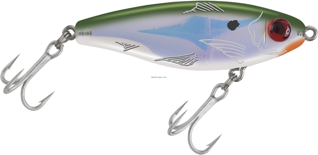 Picture of Mirrolure Mirrodine XL Suspending Twitchbait, 3 1/8", 9/16 Oz, 3-D Eyes, Bayou Green Back/Pearl Belly/Silver