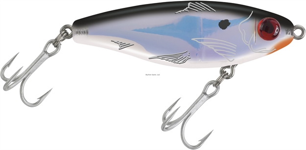 Picture of Mirrolure Mirrodine XL Suspending Twitchbait, 3 1/8", 9/16 Oz, 3-D Eyes, Black Back/White Belly/Silver