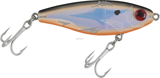 Picture of Mirrolure Mirrodine XL Suspending Twitchbait, 3 1/8", 9/16 Oz, 3-D Eyes, Black/Bone Back/Orange/Bone Belly/Silver