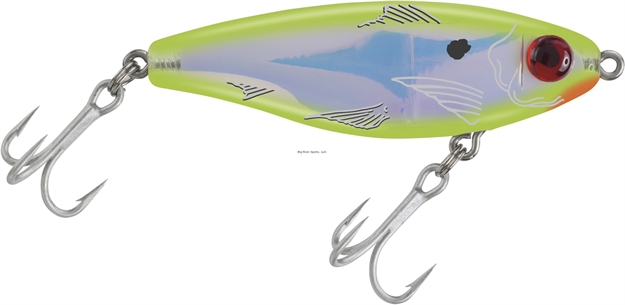 Picture of Mirrolure Mirrodine XL Suspending Twitchbait, 3 1/8", 9/16 Oz, 3-D Eyes, Chartreuse Back & Belly/Silver