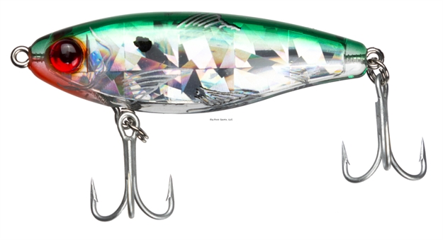 Picture of Mirrolure Mirrodine XL Suspending Twitchbait, 3 1/8", 9/16 Oz, 3-D Eyes, Emerald Green Back/Pearl Belly/Silver Broken Glass