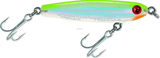 Picture of Mirrolure Mirroglass Suspending Twitchbait, 2 1/4", 3/16 Oz, Chartreuse Back/Pearl Belly/Silver