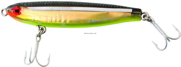 Picture of Mirrolure Mirrominnow Suspending Twitchbait, 3 1/4", 3/8 Oz, Black Back/Chartreuse Belly/Gold