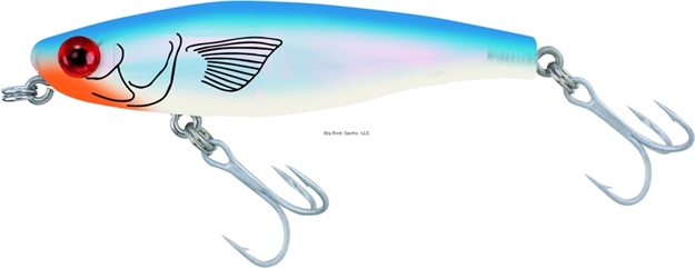 Picture of Mirrolure Mirromullet Surface Walker, 3", 3/8 Oz, 3-D Eyes, Electric Blue Back/Pearl Belly/Silver