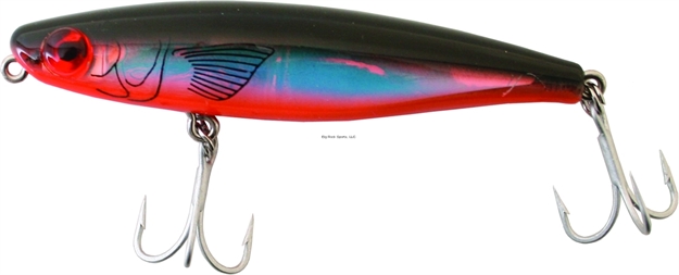 Picture of Mirrolure Mirromullet XL Surface Walker, 3 1/2", 1/2 Oz, 3-D Eyes, Black Back/Orange Belly/Silver, Floating