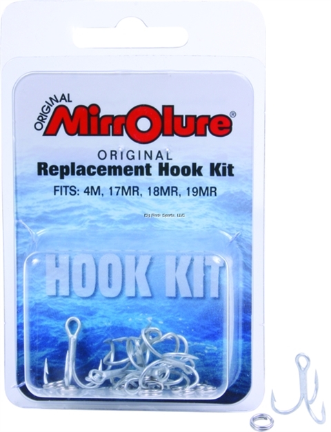 Picture of Mirrolure Original Replacement Hook Kit, Includes (10) #4 Extra Strong Perma Steel Treble Hooks, (10) #4 Heavy Stainless Steel Split Rings
