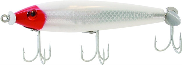 Picture of Mirrolure Prop Bait Dual-Prop Floating Twitchbait, 3 5/8", 1/2 Oz, Red Head/White Back & Belly/Silver
