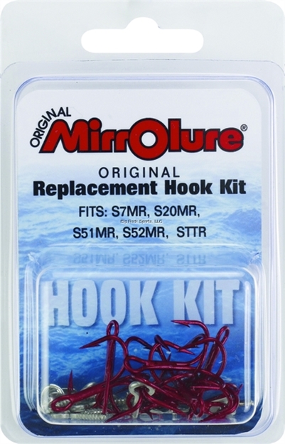 Picture of Mirrolure Replacement Hook Kit, Size 2, Barbed, Treble, Red