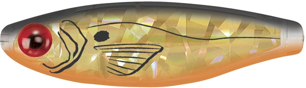 Picture of Mirrolure Series Iii Catch 5 Suspending Twitchbait, 3 1/2", 3/4 Oz, Black Back/Orange Belly/Gold Holographic