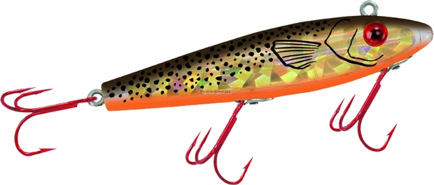 Picture of Mirrolure Series Iii Rattling Twitchbait, 3 5/8", 1/2 Oz, Black Back/Orange Belly/Gold Holographic, Sinking