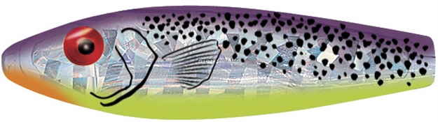 Picture of Mirrolure Series Iii Rattling Twitchbait, 3 5/8", 1/2 Oz, Purple Back/Chartreuse Belly/Orange Throat/Silver, Sinking