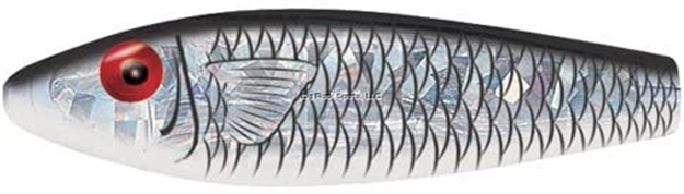 Picture of Mirrolure Series Iii Top Dog Jr. Rattling Surface Walker, 4", 3/4 Oz, Black Back/White Belly/Silver