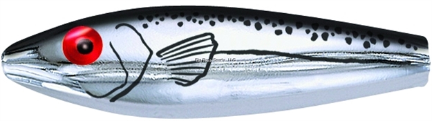 Picture of Mirrolure She Dog Rattling Surface Walker, 4", 3/4 Oz, Black Back/Chrome Body, Floating