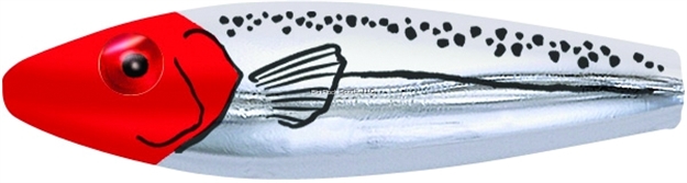 Picture of Mirrolure She Dog Rattling Surface Walker, 4", 3/4 Oz, Red Head/White Back/Chrome Body, Floating