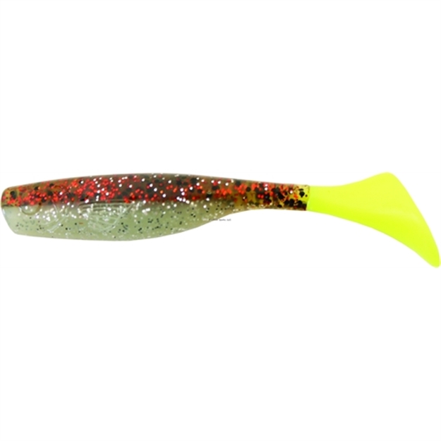 Picture of Mirrolure Soft-Shad Paddle Tail Lure, 4", Chicken, Floating, 10/Pack