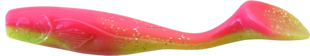 Picture of Mirrolure Soft-Shad Paddle Tail Lure, 4", Electric Chicken, Floating, 10/Pack