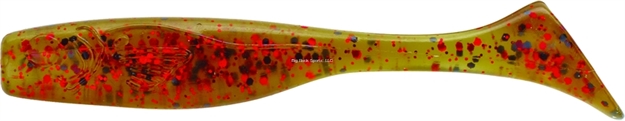 Picture of Mirrolure Soft-Shad Paddle Tail Lure, 4", Watermelon Red Glitter, Floating, 10/Pack
