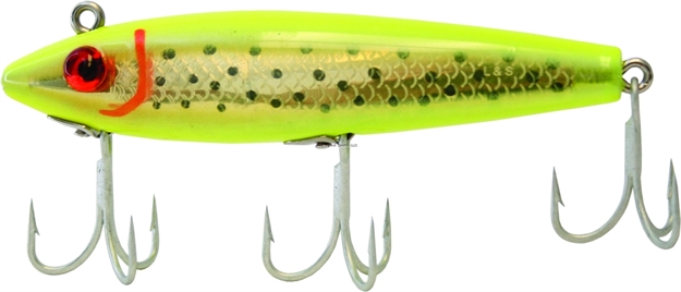Picture of Mirrolure Spotted Trout TT Sinking Twitchbait, 3 5/8", 1/2 Oz, Fluorescent Chartreuse Back & Belly/Gold Scale