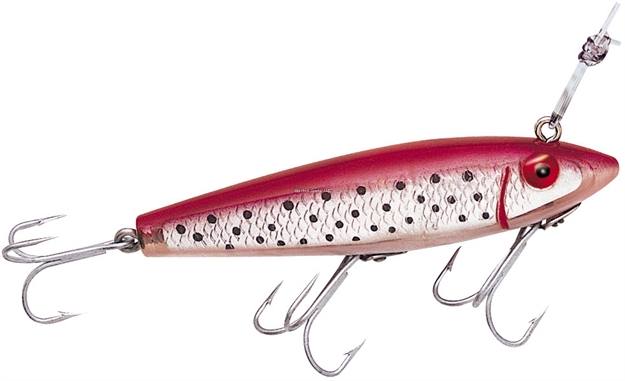 Picture of Mirrolure Spotted Trout TT Sinking Twitchbait, 3 5/8", 1/2 Oz, Red Back/White Belly/Silver Scale