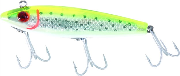 Picture of Mirrolure Spotted Trout Ttr Rattling Twitchbait, 3 5/8", 1/2 Oz, Chartreuse Back/Pearl Belly/Silver Scale, Suspending