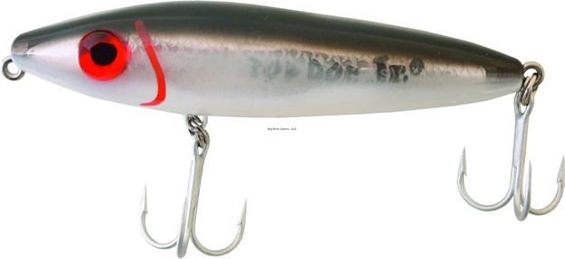 Picture of Mirrolure Top Dog Jr. Rattling Surface Walker, 4", 3/4 Oz, Black Back/White Belly/Silver Scale
