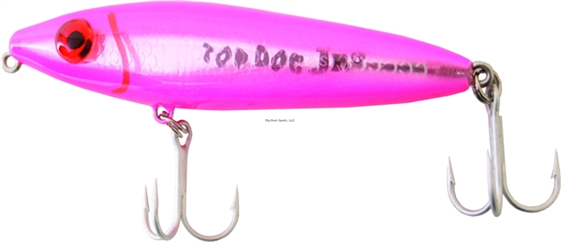 Picture of Mirrolure Top Dog Jr. Rattling Surface Walker, 4", 3/4 Oz, Fluorescent Hot Pink Back & Belly/Silver Scale