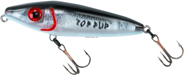 Picture of Mirrolure Top Pup Rattling Surface Walker, 3 1/2", 5/8 Oz, Red Head/White Back & Belly/Silver Scale
