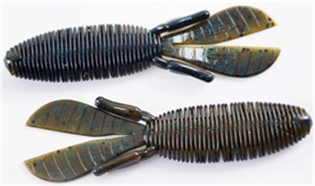 Picture of Missile Baits Baby D Bomb Creature Bait, 3.65", Black Red Flake MBBD365-BLKR