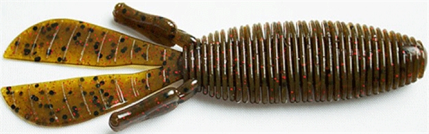 Picture of Missile Baits Baby D Bomb Creature Bait, 3.65", Green Pumpkin Red MBBD365-GPR