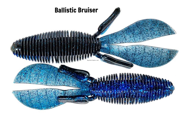 Picture of Missile Baits D Bomb, 4.5", Beaver Shaped Bait, Ribbed Body, Flipping, Punching, Jig Trailer, 6/Pk, Ballistic Bruiser