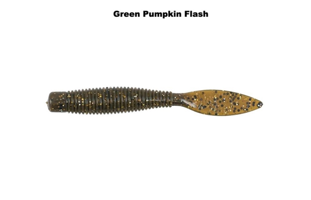 Picture of Missile Baits Ned Bomb, 3.25 Inch, Ned Rig Bait, Based ON The Super Popular D Bomb Shape, 10/Pk, Green Pumpkin Flash MBNB325-GPF