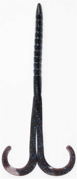 Picture of Missile Baits Tomahawk Dual Ribbon Tail Worm, 8.75", Blue Fleck