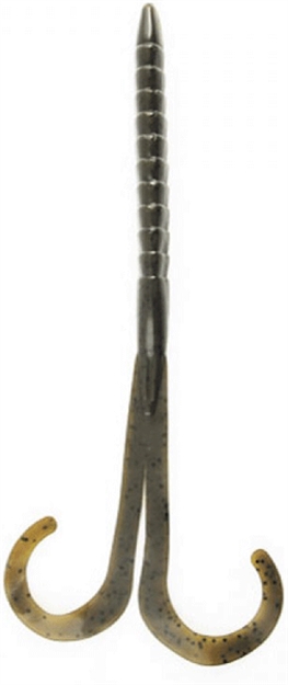 Picture of Missile Baits Tomahawk Dual Ribbon Tail Worm, 8.75", Green Pumpkin