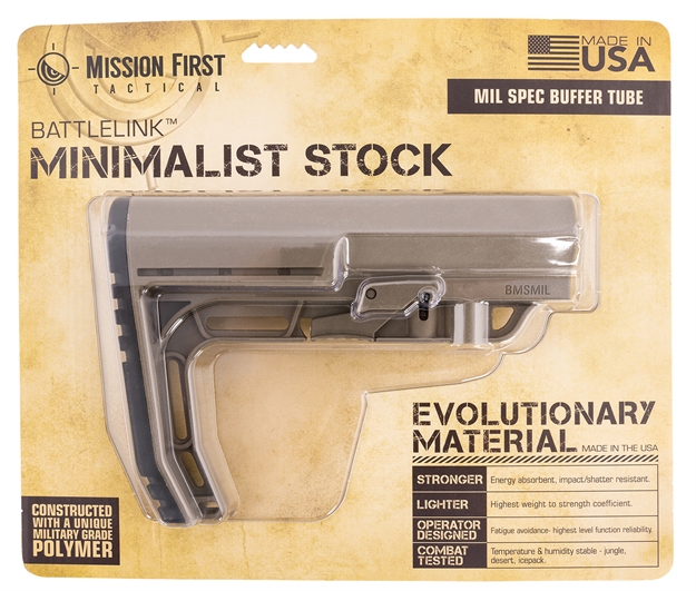 Picture of  Mission First Tactical Bmsmilsde Battlelink Minimalist Mil-Spec Scorched Dark Earth, Synthetic, 7.08" Oal 676315028727