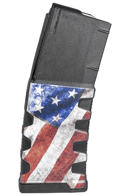 Picture of Mission First Tactical Exdpm556afm1 Extreme Duty  30Rd 223 Rem/5.56X45mm Fits Ar-15/M4 Black W/American Flag M1 Polymer EXDPM556D-AFM1 814002024724