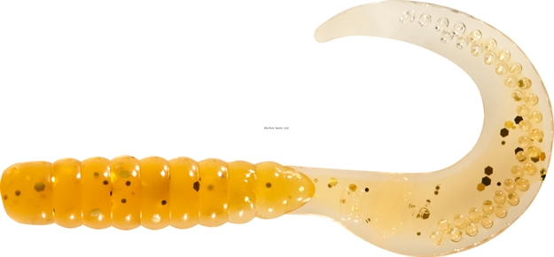 Picture of Mister Twister 3.5" Platinum Curly Tail Gen 2 Clear/Goldfish 12Pk