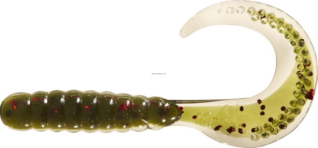 Picture of Mister Twister 3.5" Platinum Curly Tail Gen 2 Clear/Green Red Flk 12Pk