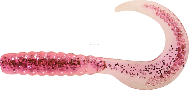 Picture of Mister Twister 3.5" Platinum Curly Tail Gen 2 Clear/Neon Pink Slv Flk 12Pk