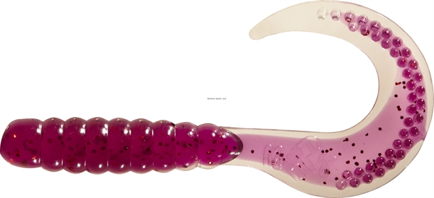 Picture of Mister Twister 3.5" Platinum Curly Tail Gen 2 Clear/Purple Red Flake 12Pk