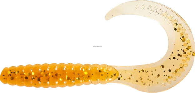 Picture of Mister Twister 4.5" Platinum Curly Tail Gen 2 Clear/Goldfish 12Pk