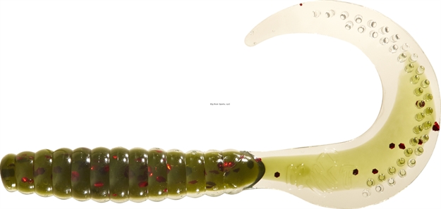 Picture of Mister Twister 4.5" Platinum Curly Tail Gen 2 Clear/Green Red Flk 12Pk