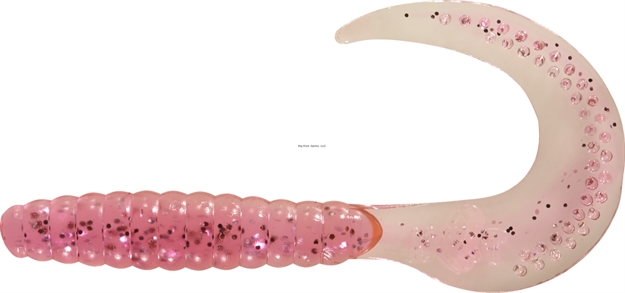 Picture of Mister Twister 4.5" Platinum Curly Tail Gen 2 Clear/Neon Pink Slv Flk 12Pk