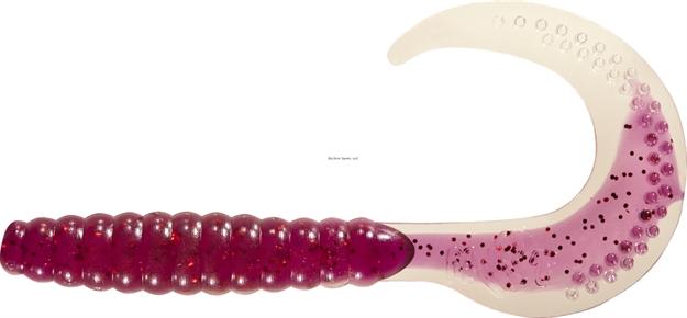 Picture of Mister Twister 4.5" Platinum Curly Tail Gen 2 Clear/Purple Red Flake 12Pk