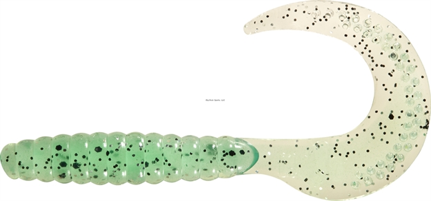 Picture of Mister Twister 4.5" Platinum Curly Tail Gen 2 Clr Slv Flk/ Lime Blk Flk 12Pk