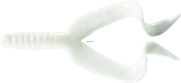 Picture of Mister Twister Double Tail Grub, 4", White, 4/Pack