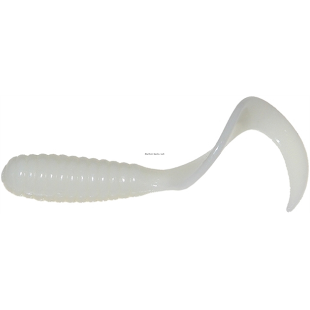 Picture of Mister Twister Exude Curly Tail Grub, 4", White, 15/Bag