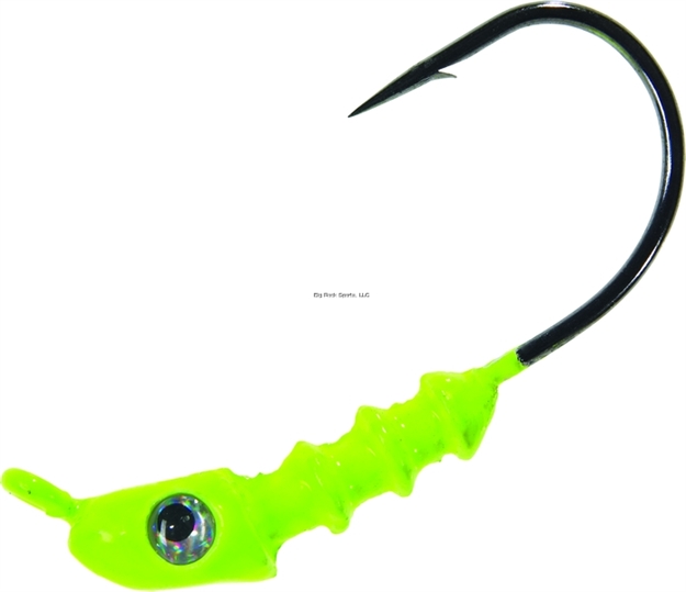 Picture of Mister Twister Exude Saltwater Jighead, 3/16 Oz, Chartreuse, 4/Pack