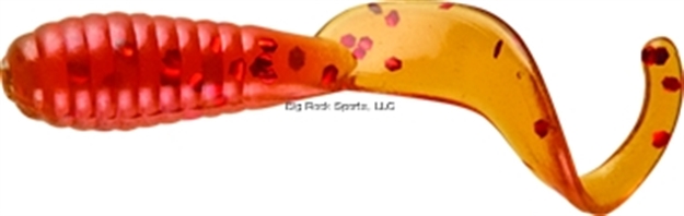 Picture of Mister Twister Lil' Bit Curl Taily Grub, 1", Motor Oil/Red Flake, 20/Pack
