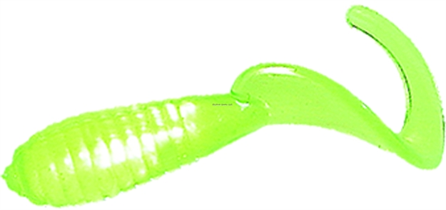 Picture of Mister Twister Lil' Bit Curly Tail Grub, 1", Chartreuse, 20/Pack